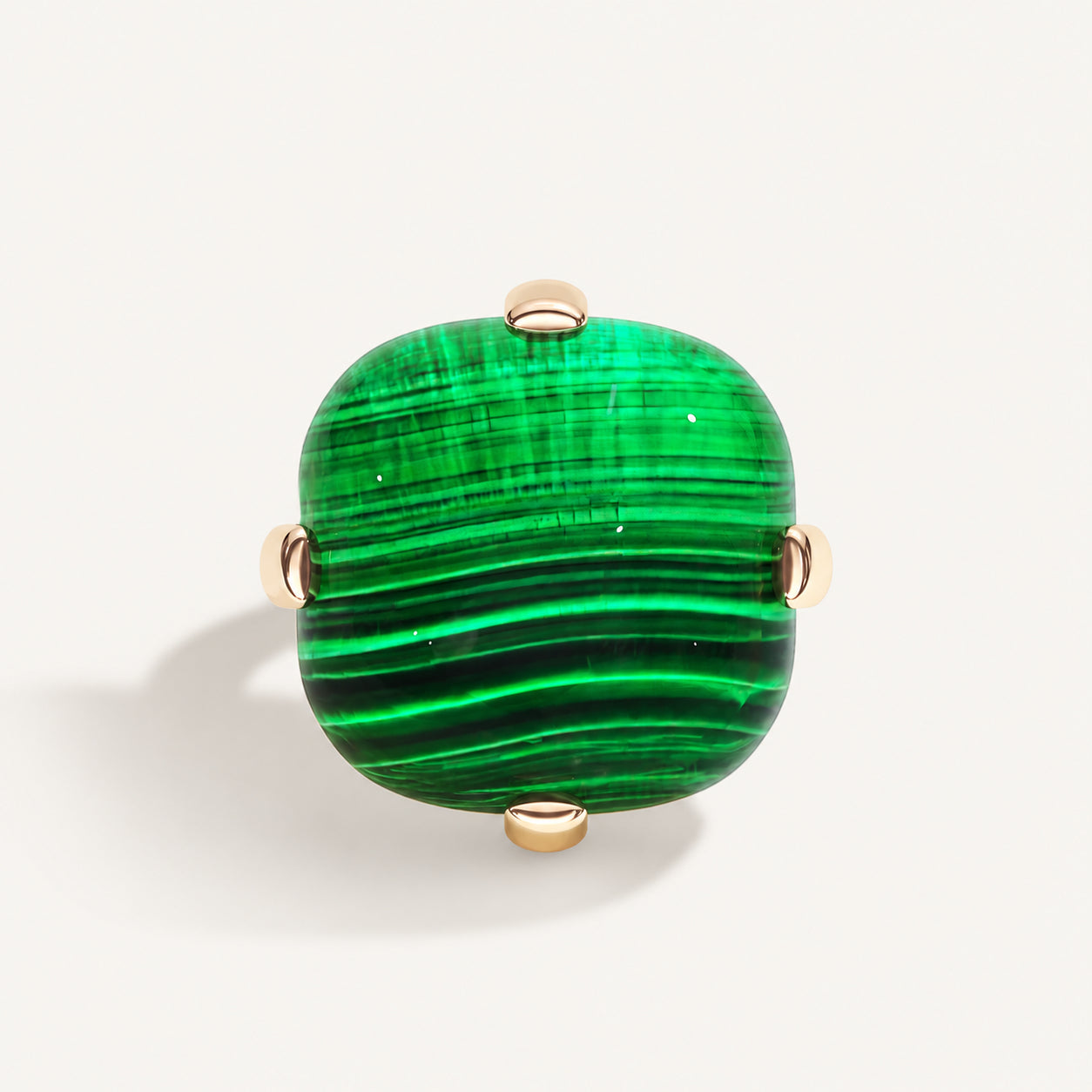 Cushion Bold Malachite Ring