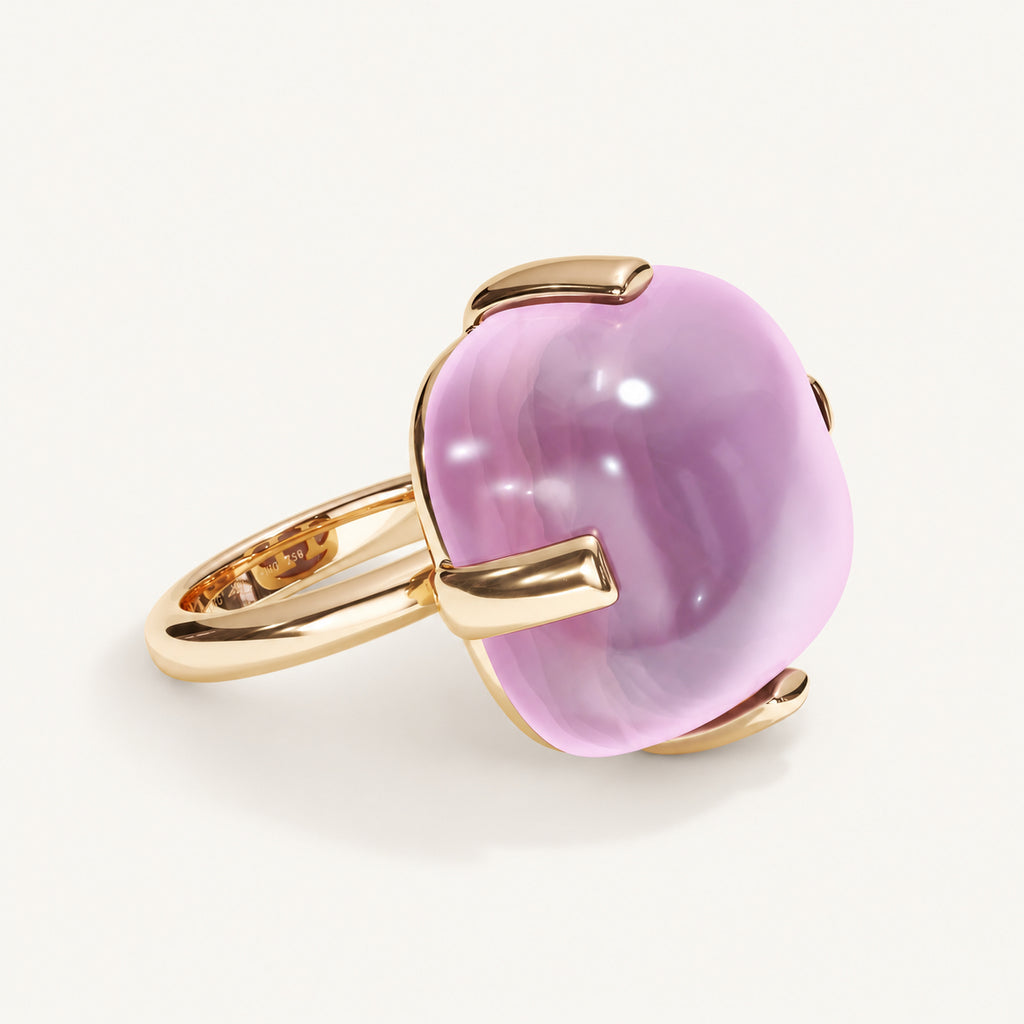 Cushion Bold Rose Quartz Ring