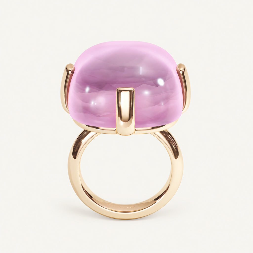 Cushion Bold Rose Quartz Ring