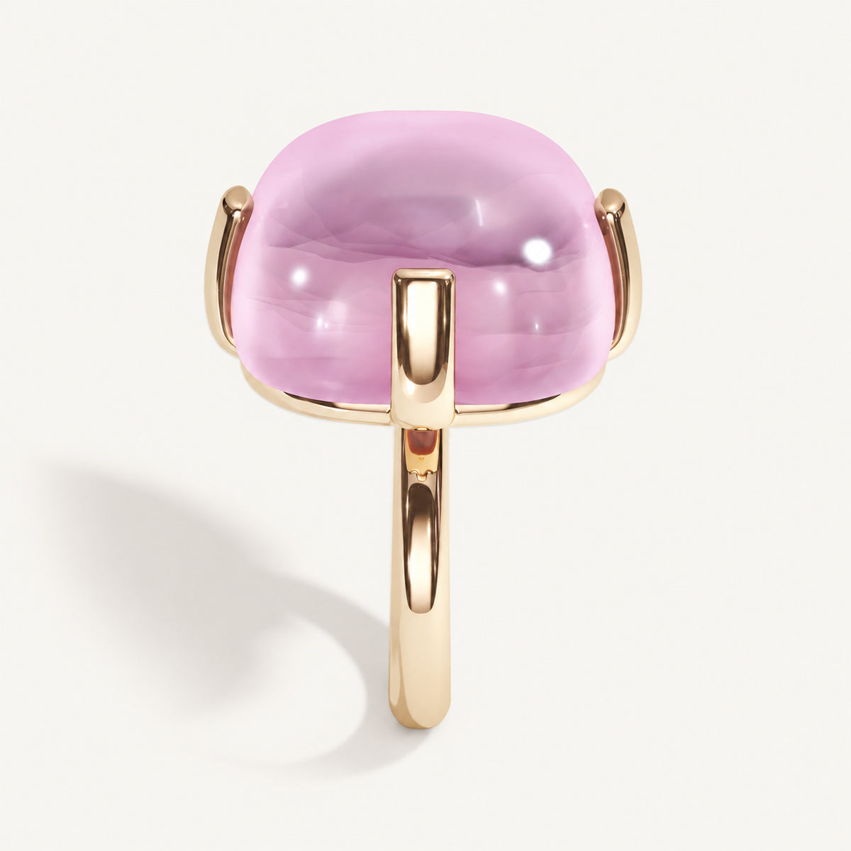 Cushion Bold Rose Quartz Ring