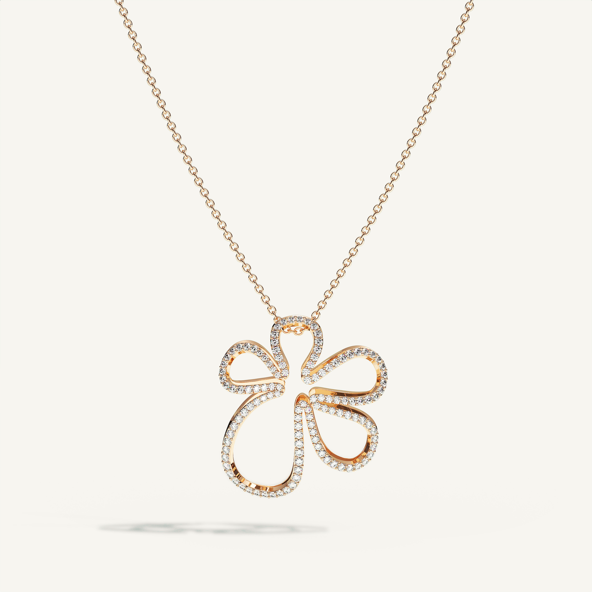 Open Bloom Diamond Necklace in 18-karat rose gold — view 0