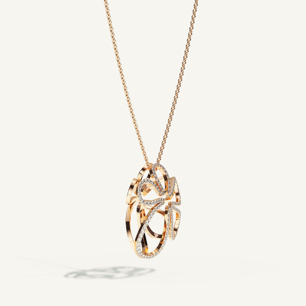 Open Bloom Diamond Necklace in 18-karat rose gold — view 1