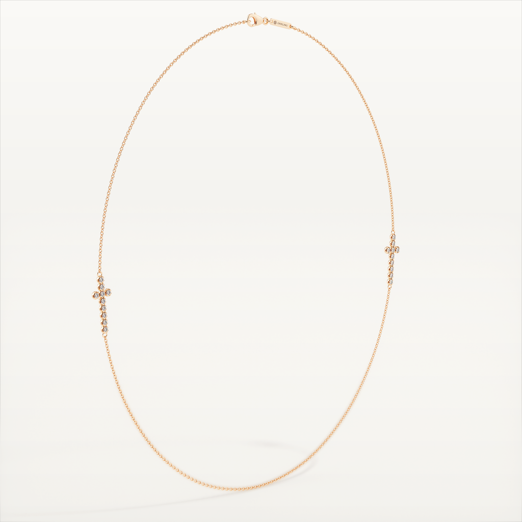 La Croix Double Cross Necklace