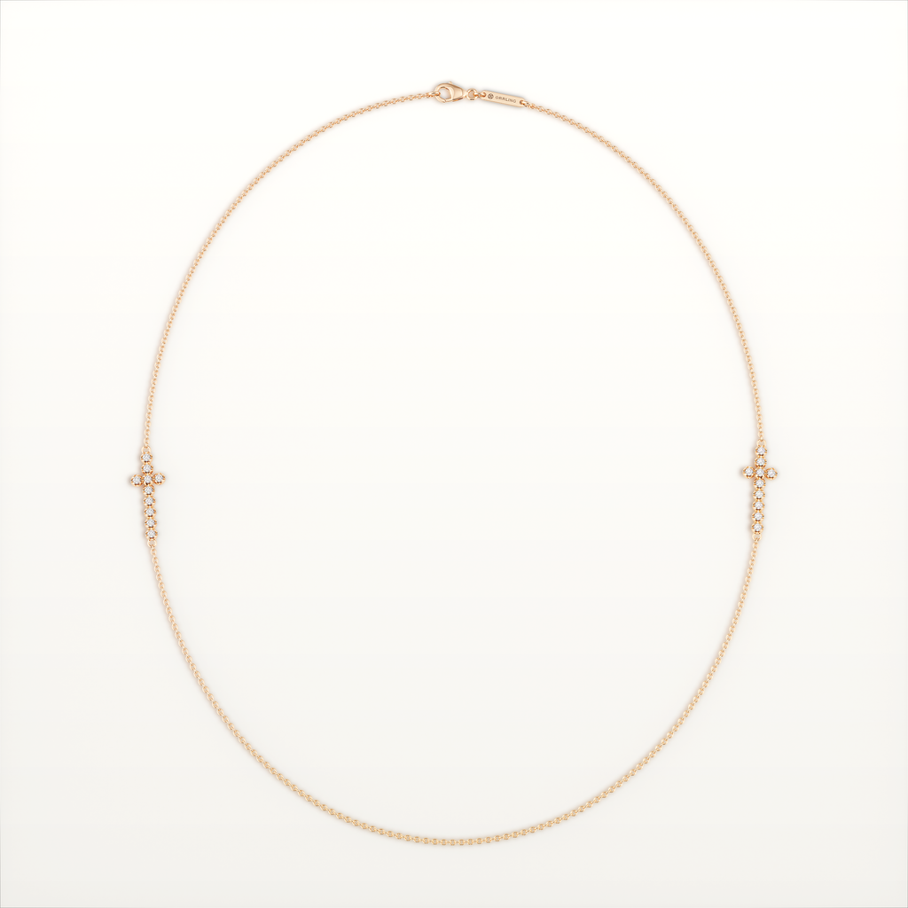 La Croix Double Cross Necklace