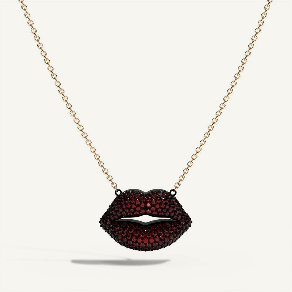 Just Lips Ruby Pavé Necklace – retusch