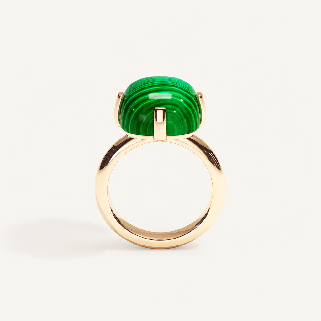 Cushion Petit Malachite Ring