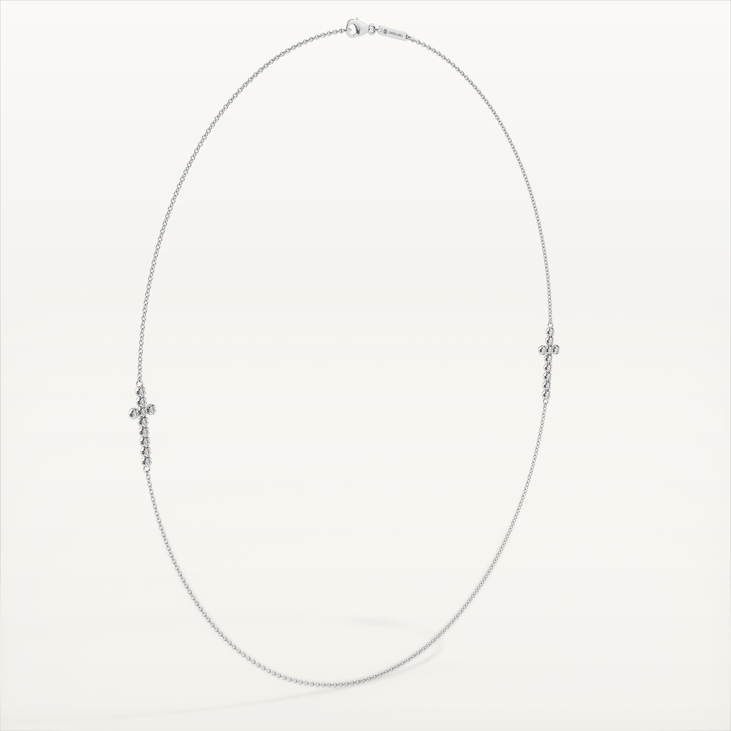 La Croix Double Cross Necklace