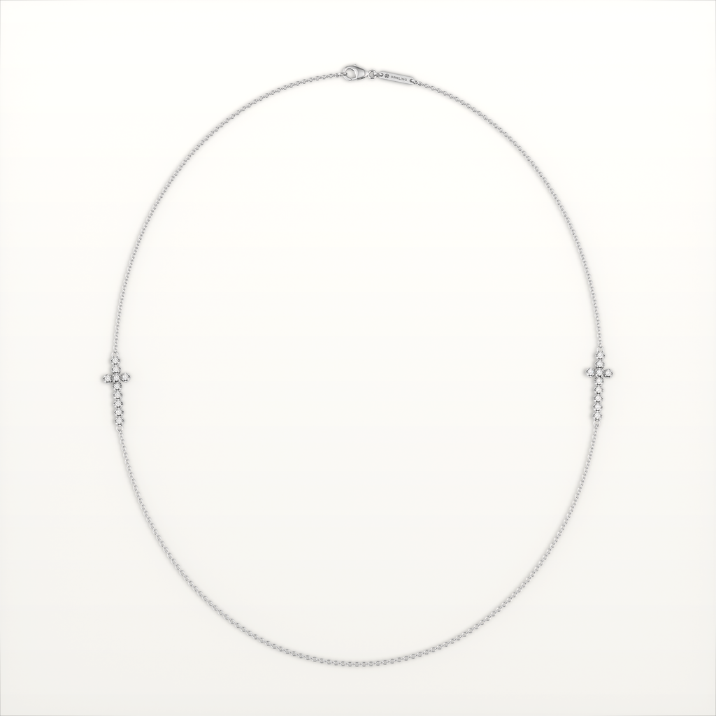 La Croix Double Cross Necklace