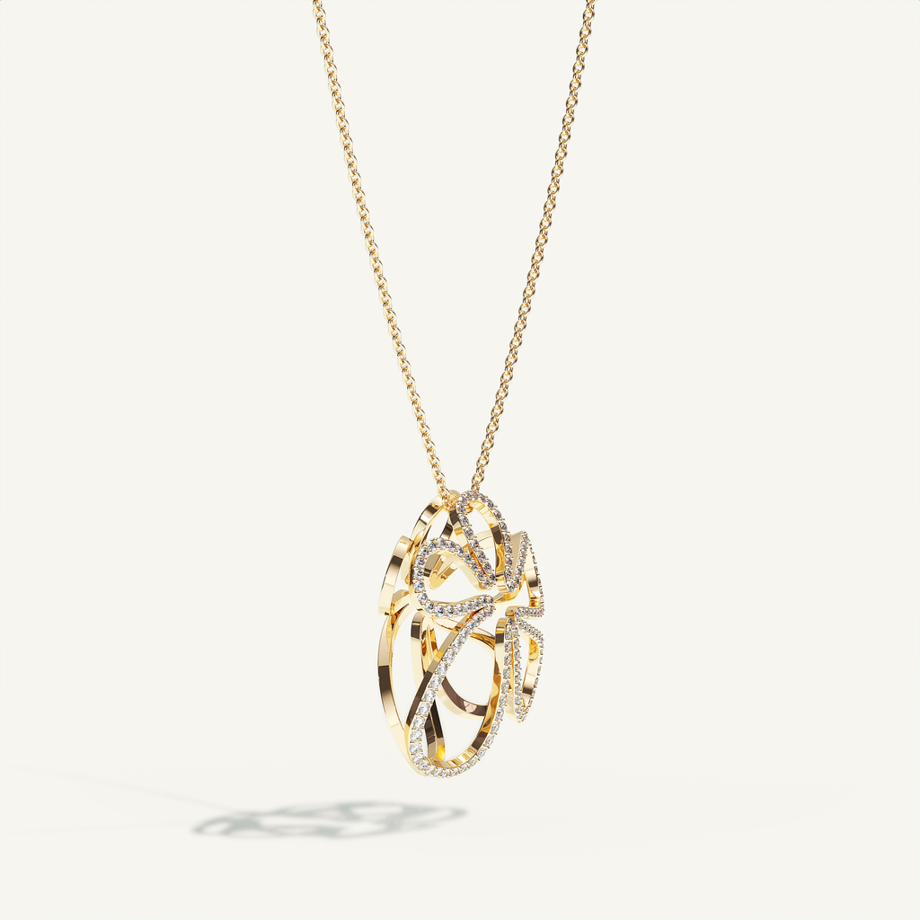 Open Bloom Diamond Necklace in 18-karat yellow gold — view 1