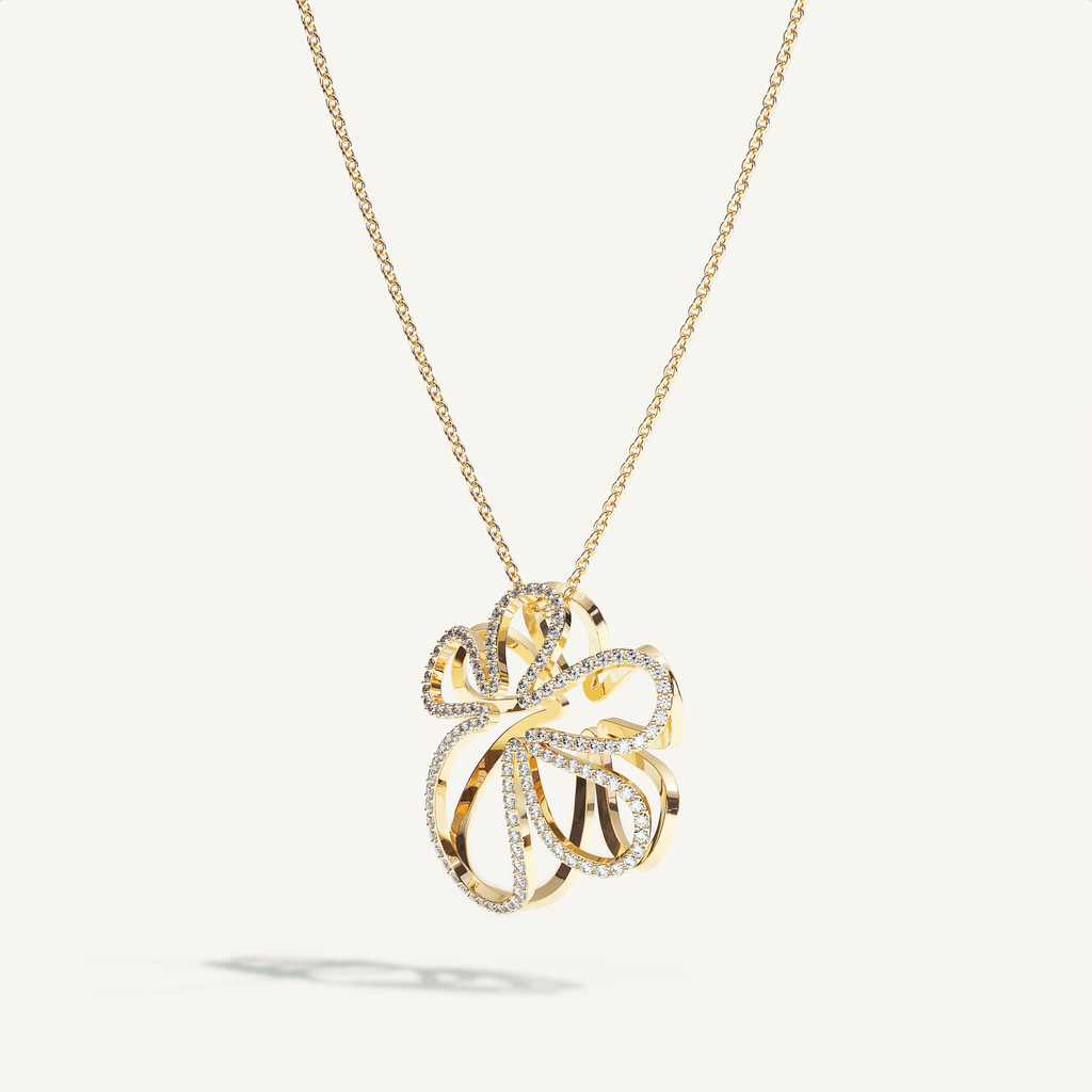 Open Bloom Diamond Necklace in 18-karat yellow gold — view 2