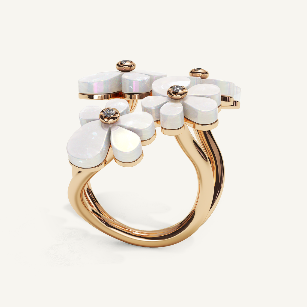 Gisela Mother of Pearl Tetra Ring