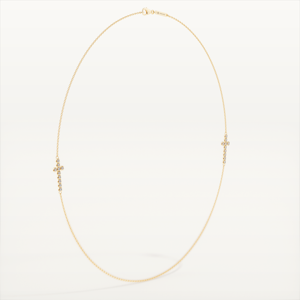 La Croix Double Cross Necklace