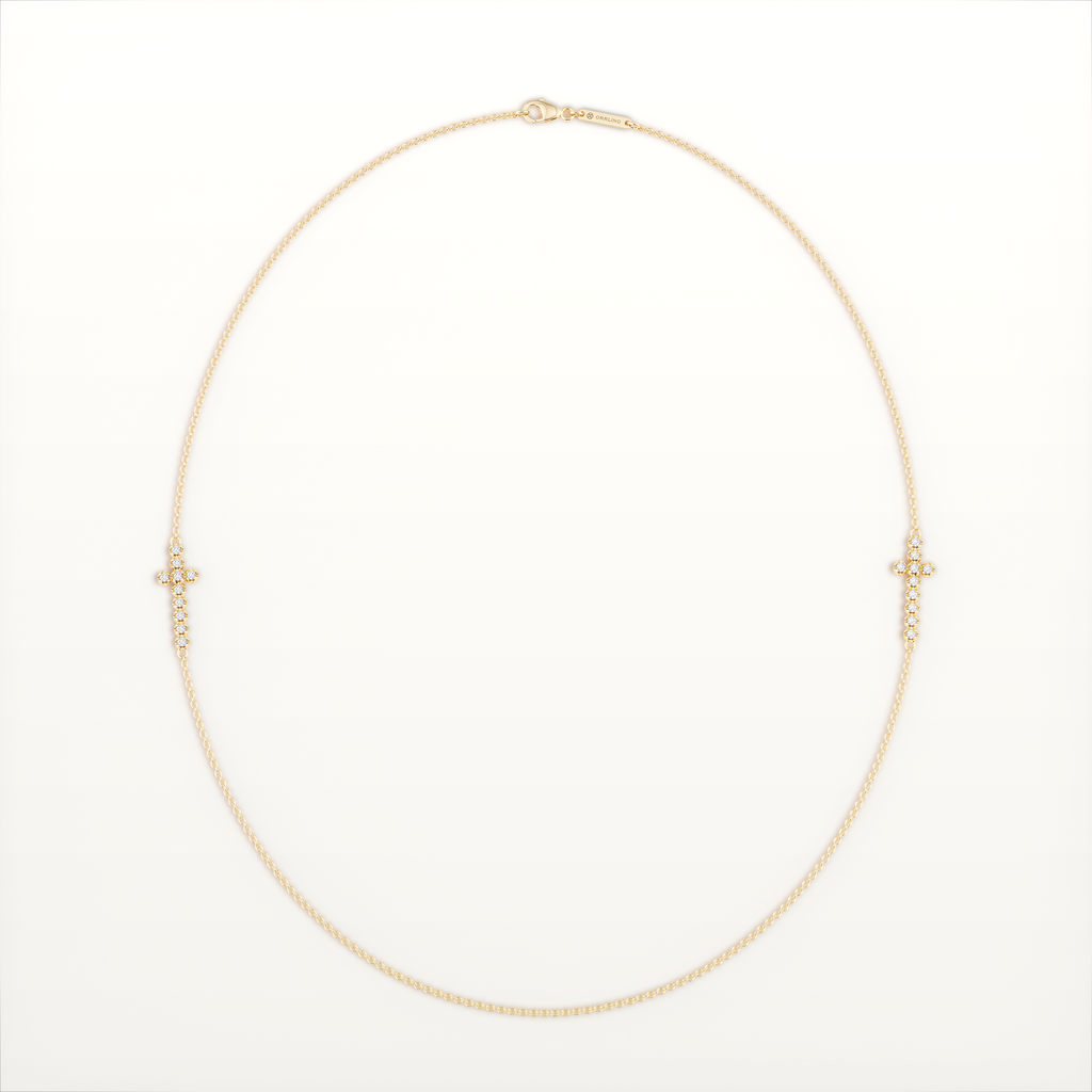 La Croix Double Cross Necklace