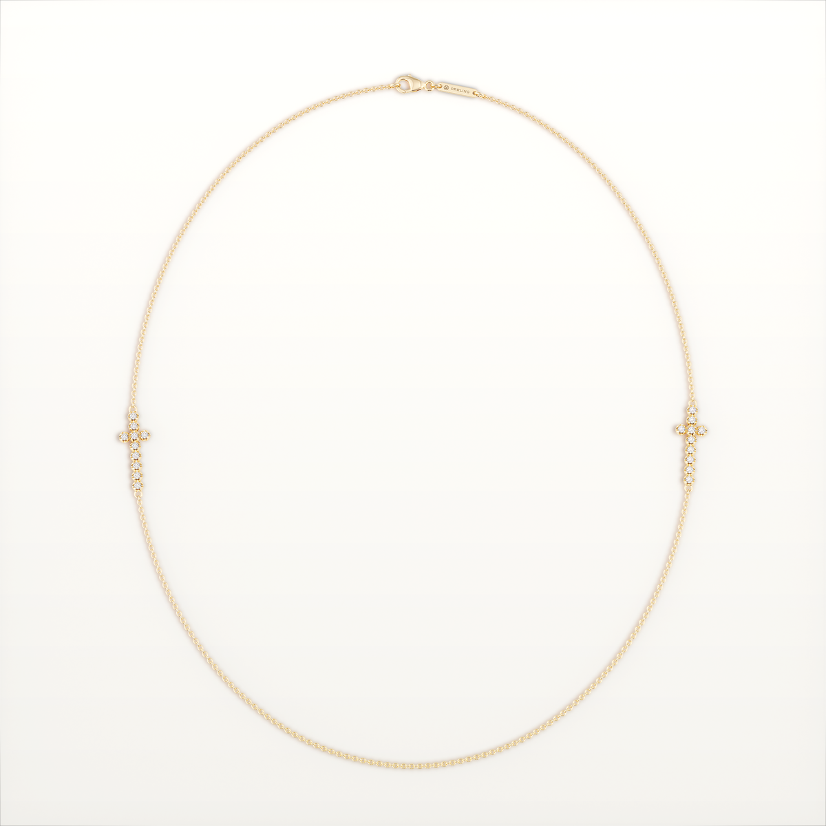 La Croix Double Cross Necklace