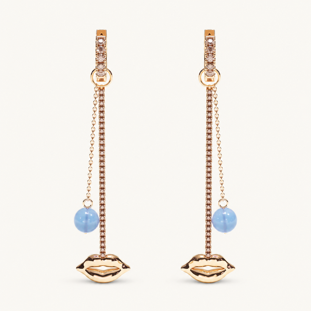 JUST LIPS ROUTE BRUNE CHANDELIER EARRINGS