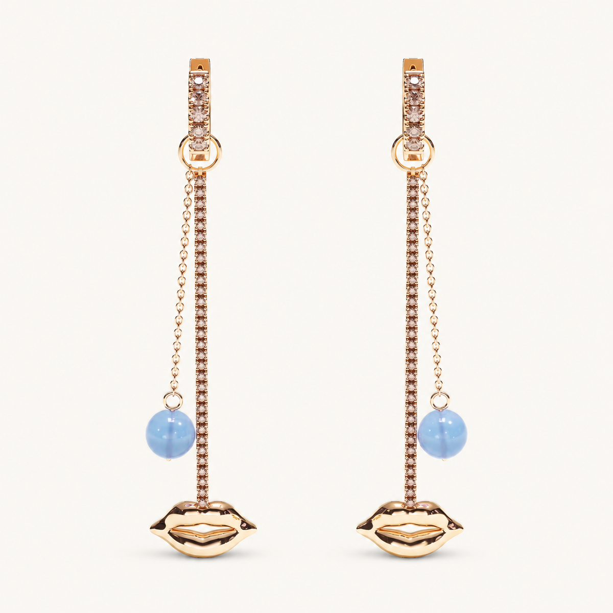 JUST LIPS ROUTE BRUNE CHANDELIER EARRINGS