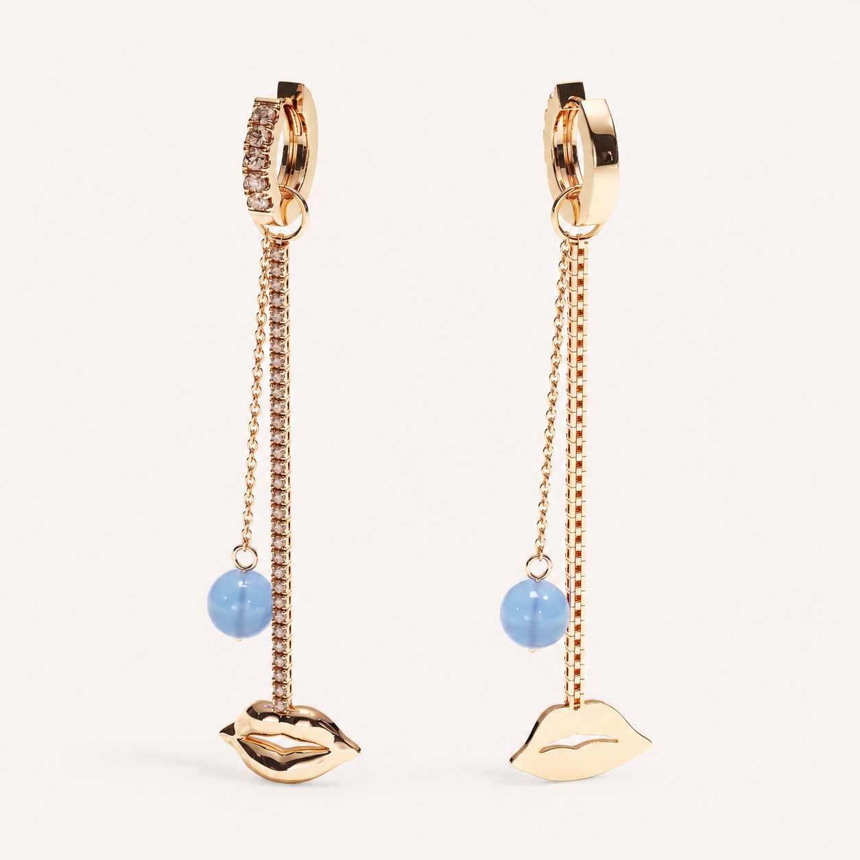JUST LIPS ROUTE BRUNE CHANDELIER EARRINGS