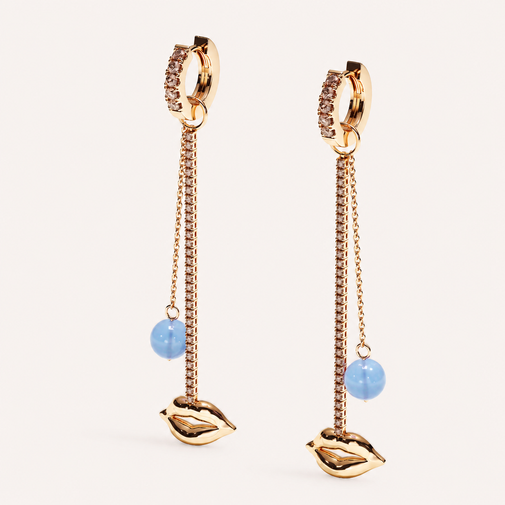 JUST LIPS ROUTE BRUNE CHANDELIER EARRINGS