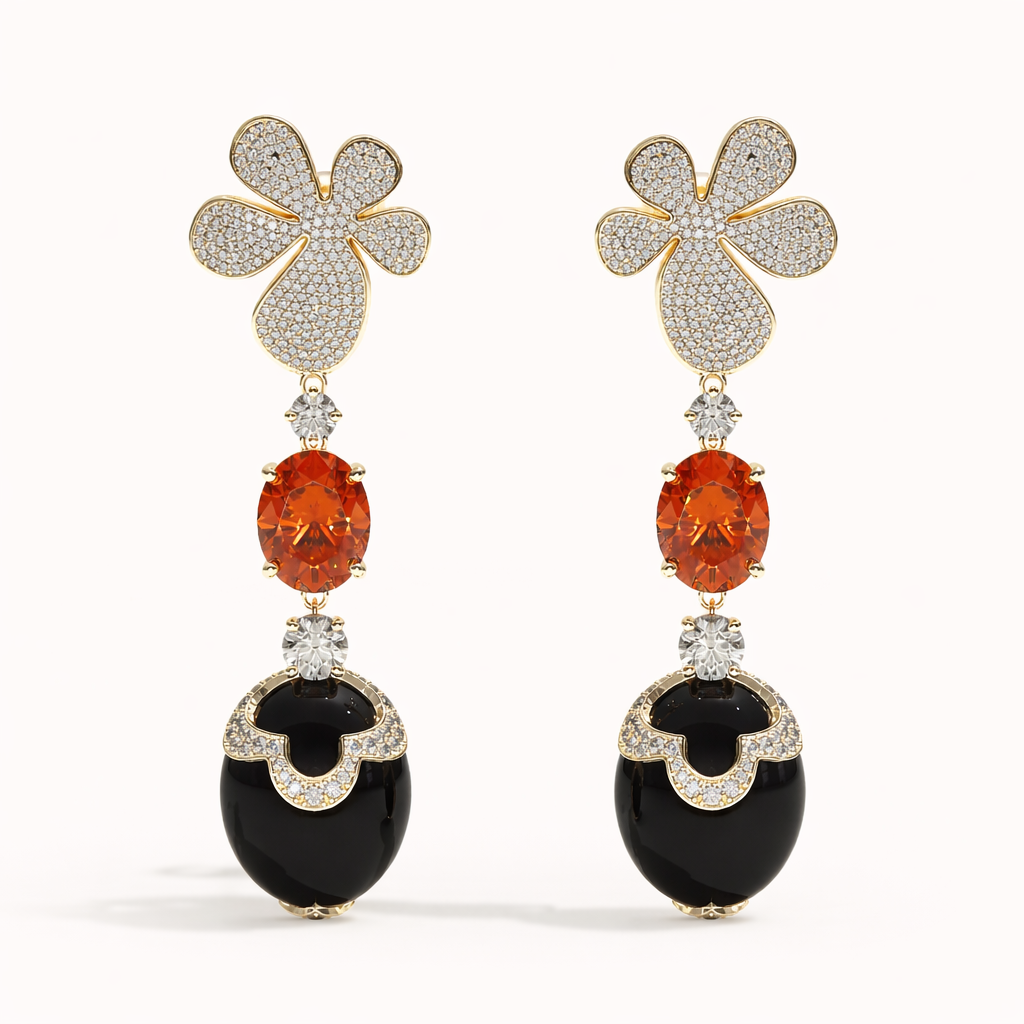 Gisela Mandarin garnet and onyx chandelier