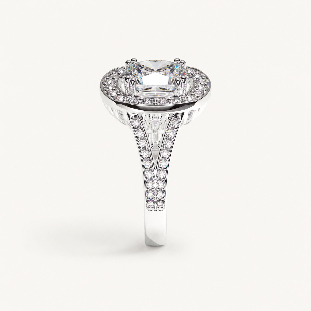 Cusion Halo Diamond Ring