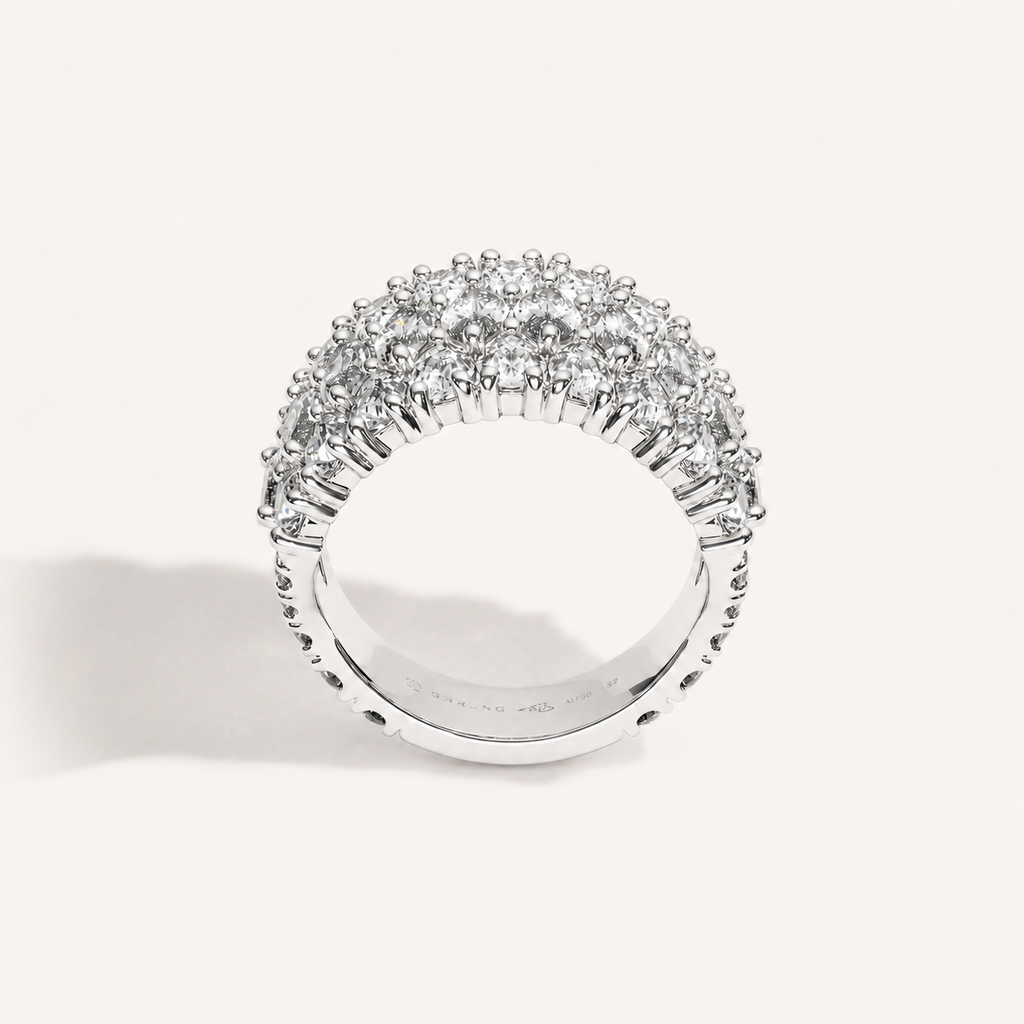 Three-Row Diamond Ring
