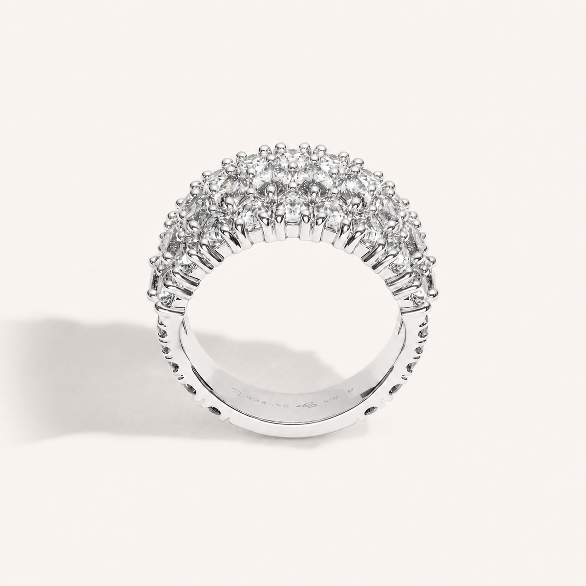 Three-Row Diamond Ring