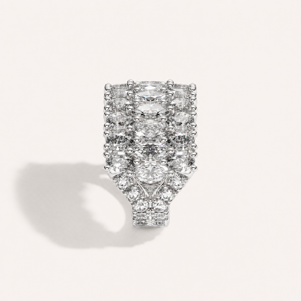 Three-Row Diamond Ring