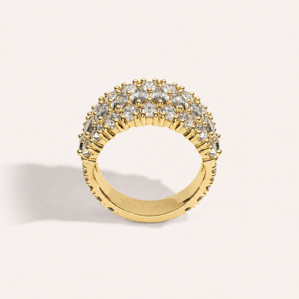 Three-Row Diamond Ring