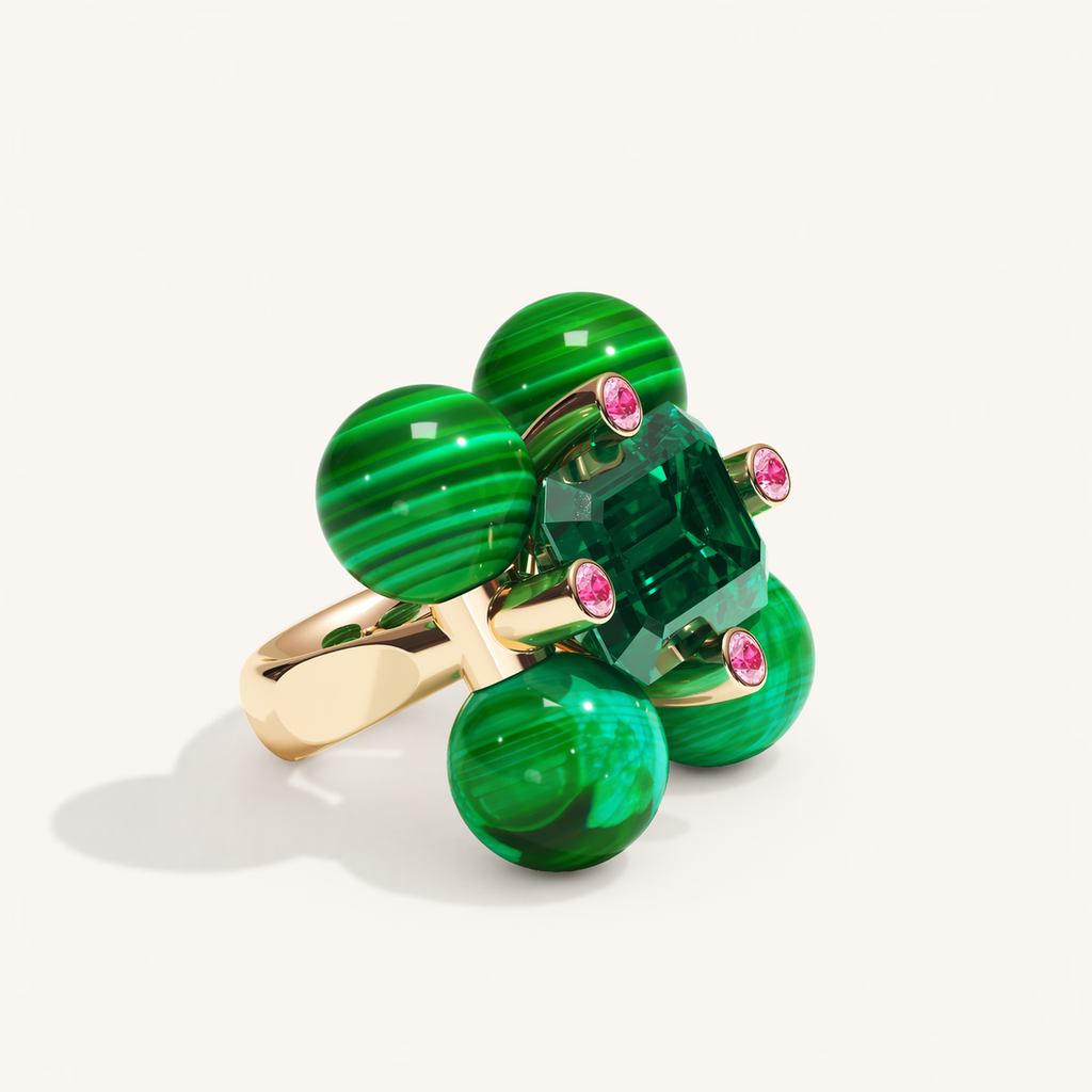 Barbelle Centerstone Ring Turmaline
