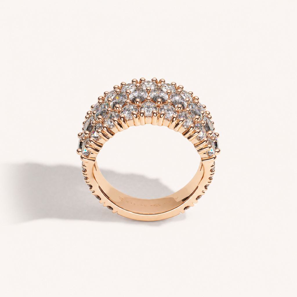 Three-Row Diamond Ring