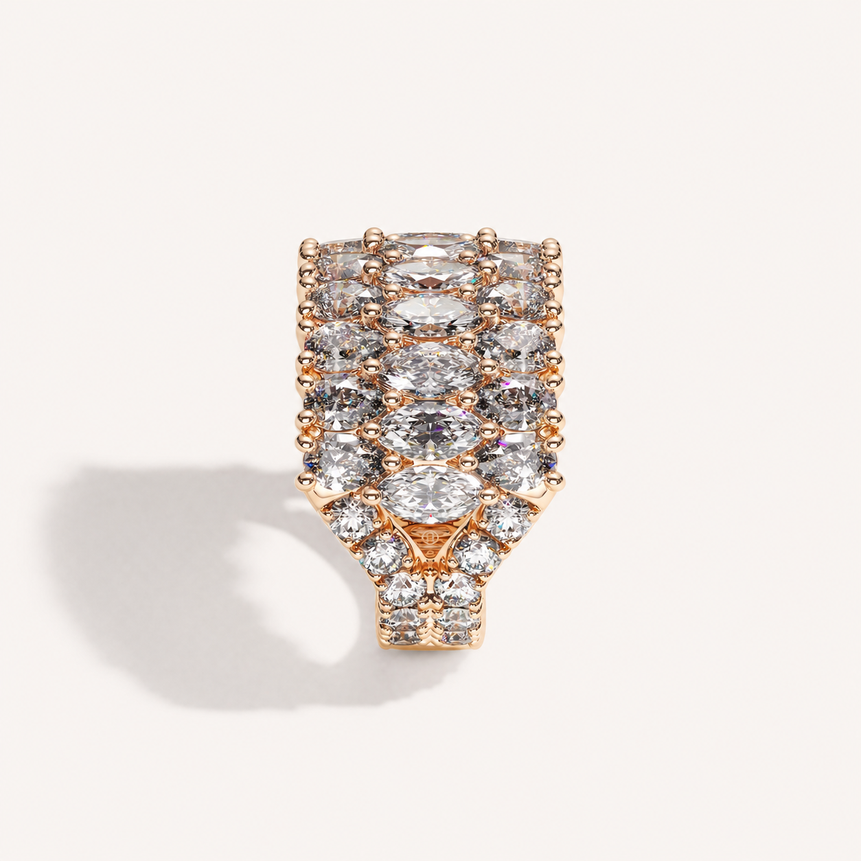 Three-Row Diamond Ring