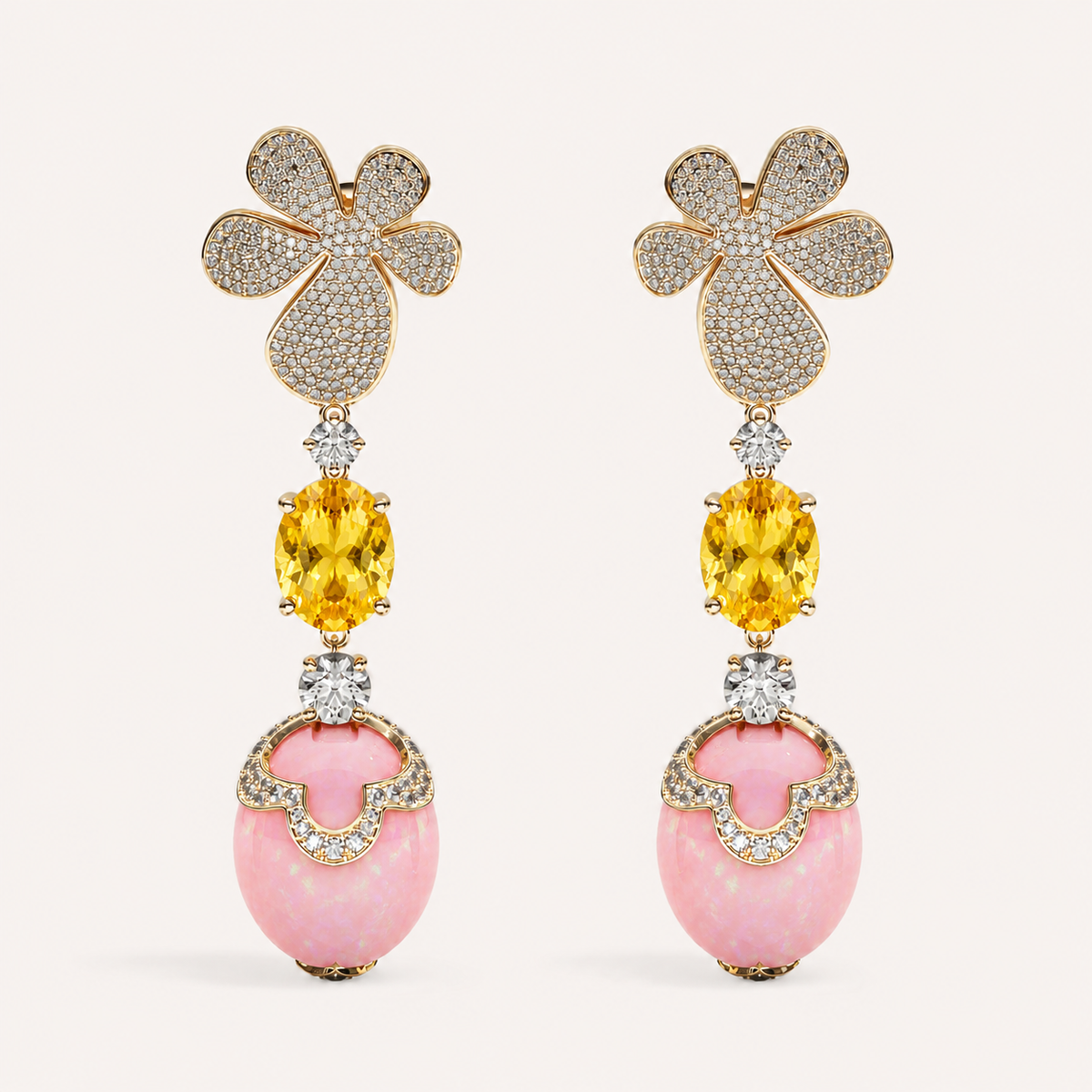 Gisela Yellow Saphire and Turqouise Chandeliers