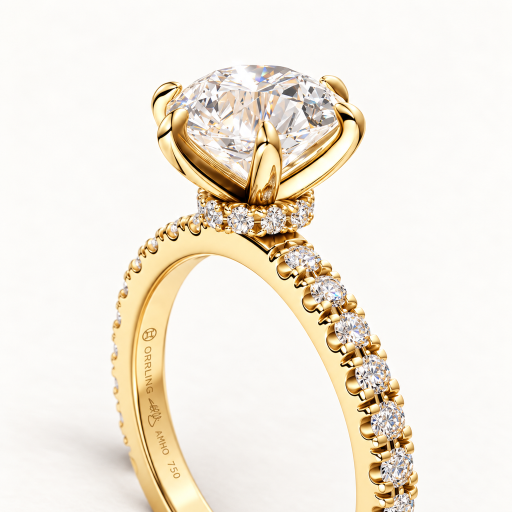 Serenne 18K YG – detail of setting