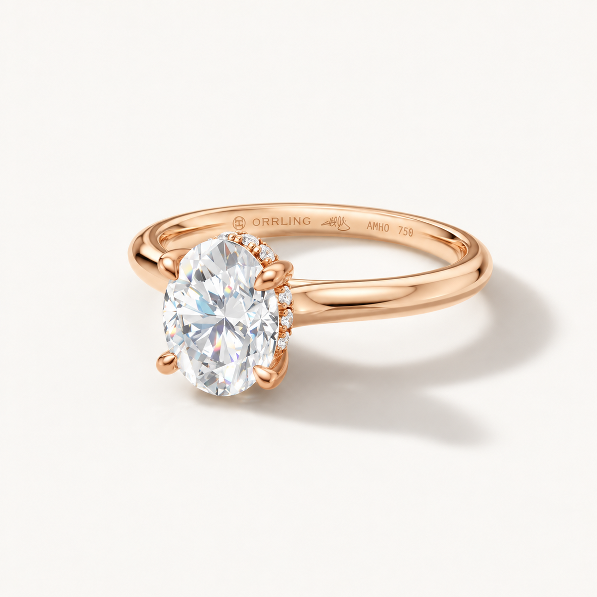 Ovelia 18K rose gold, subtle Orrling engraving