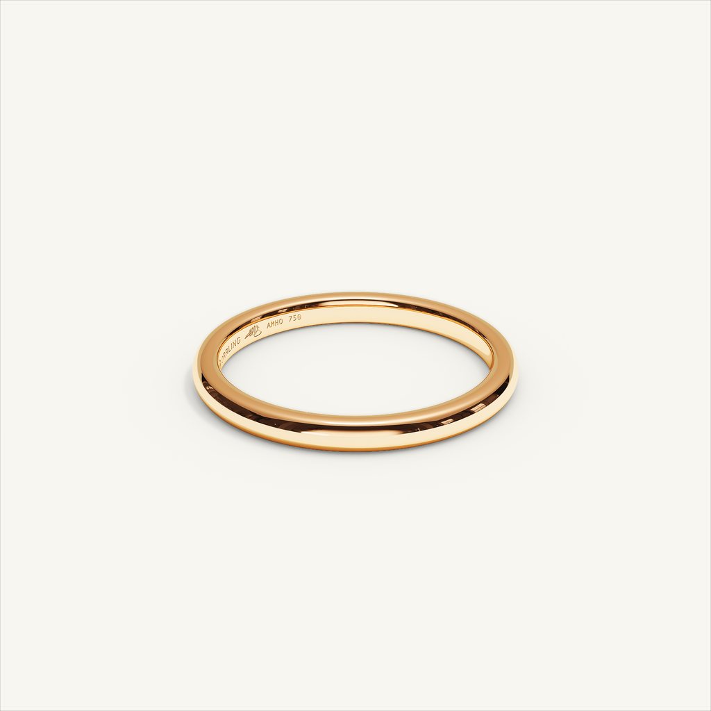 ARCADIA 2 mm — 18K rose gold plain wedding band, product view 1