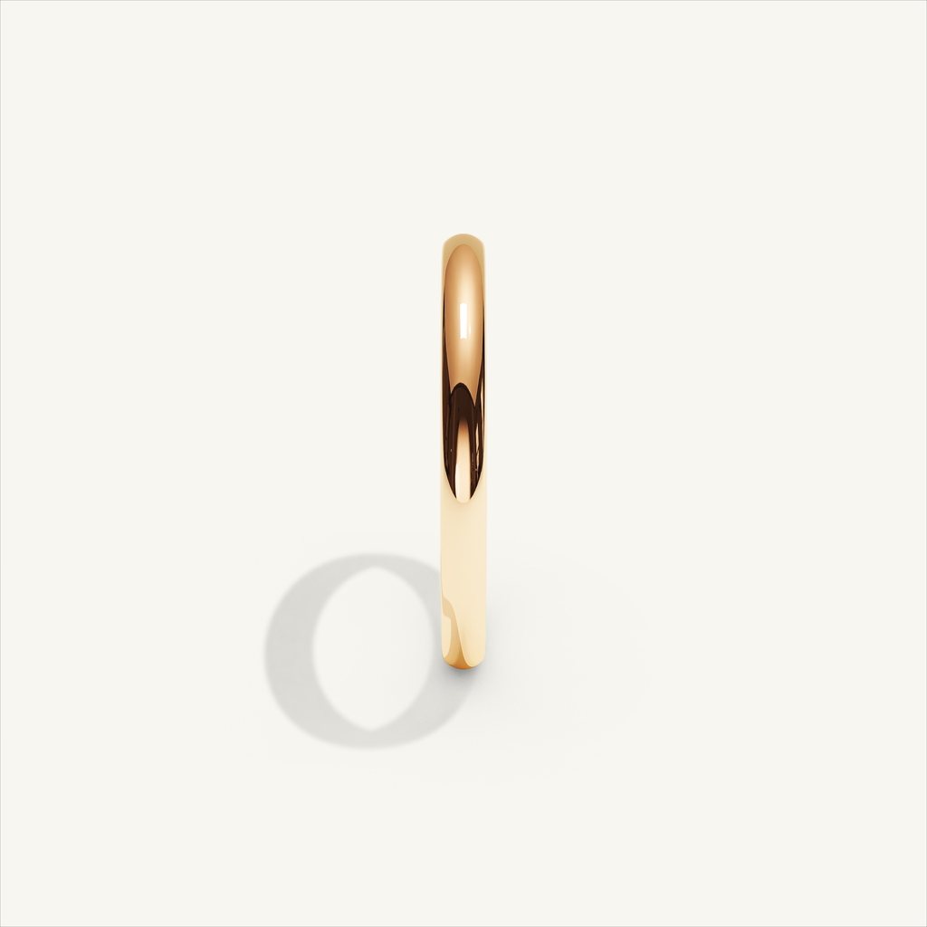 ARCADIA 2 mm — 18K rose gold plain wedding band, product view 3