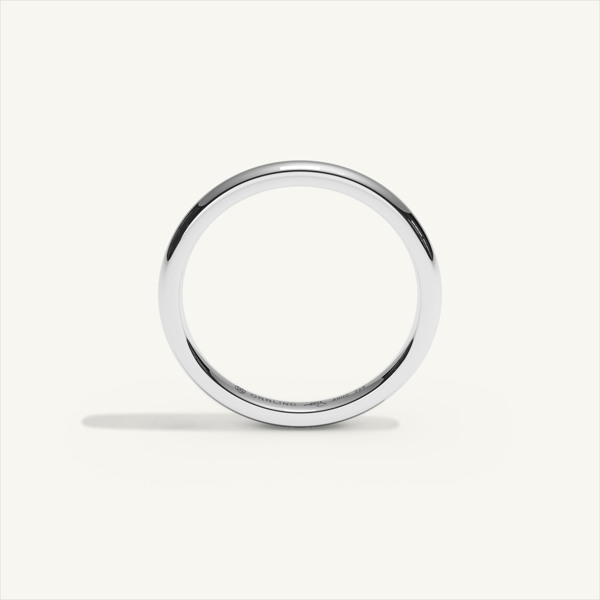 ARCADIA 2 mm — 18K white gold plain wedding band, product view 2