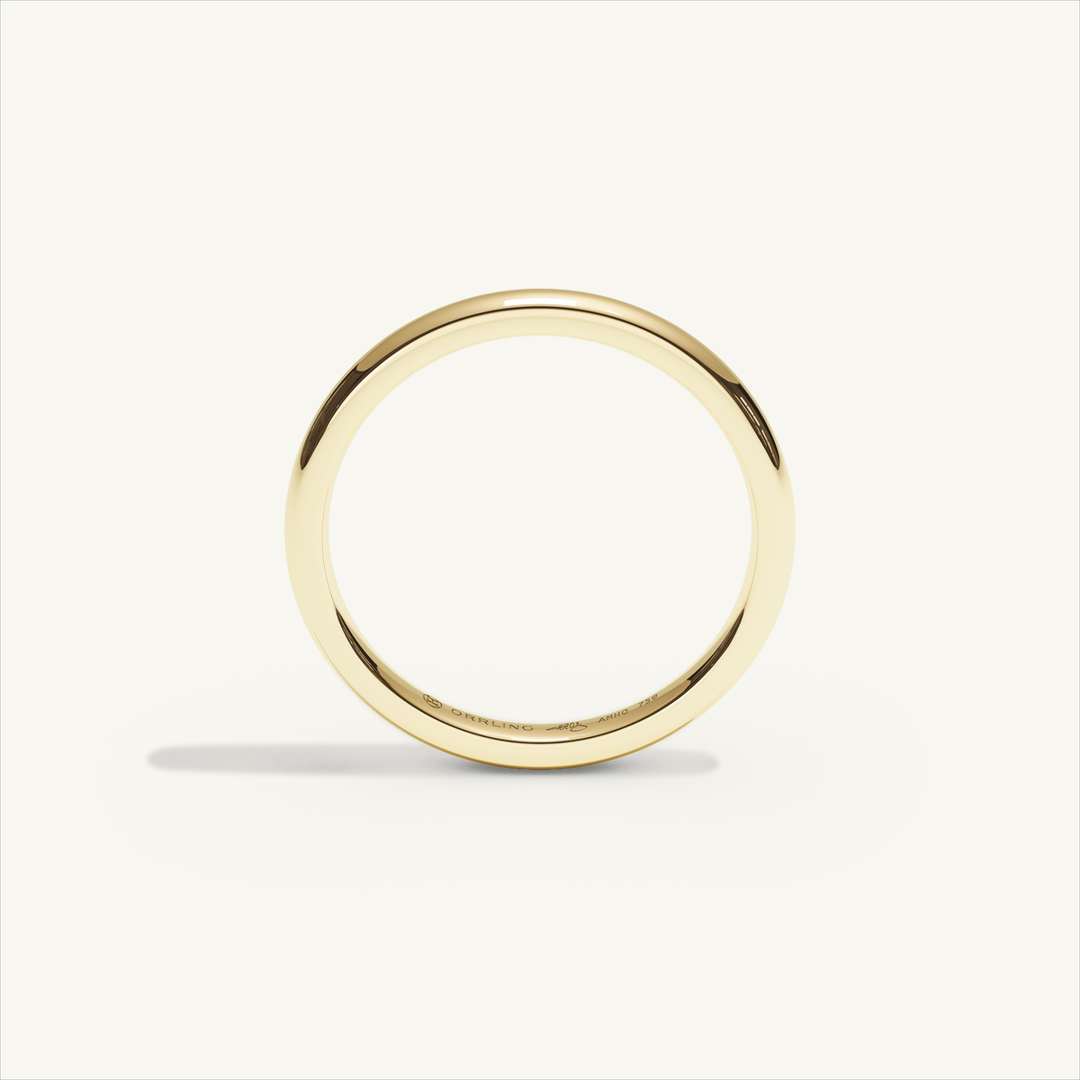 ARCADIA 2 mm — 18K yellow gold plain wedding band, product view 2