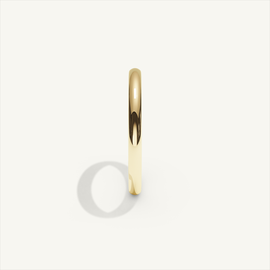 ARCADIA 2 mm — 18K yellow gold plain wedding band, product view 3