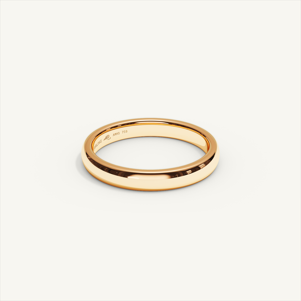 ARCADIA 3 mm — 18K rose gold plain wedding band, product view 1