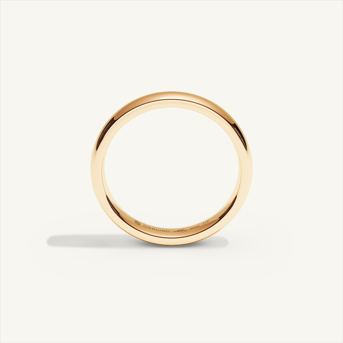 ARCADIA 3 mm — 18K rose gold plain wedding band, product view 2