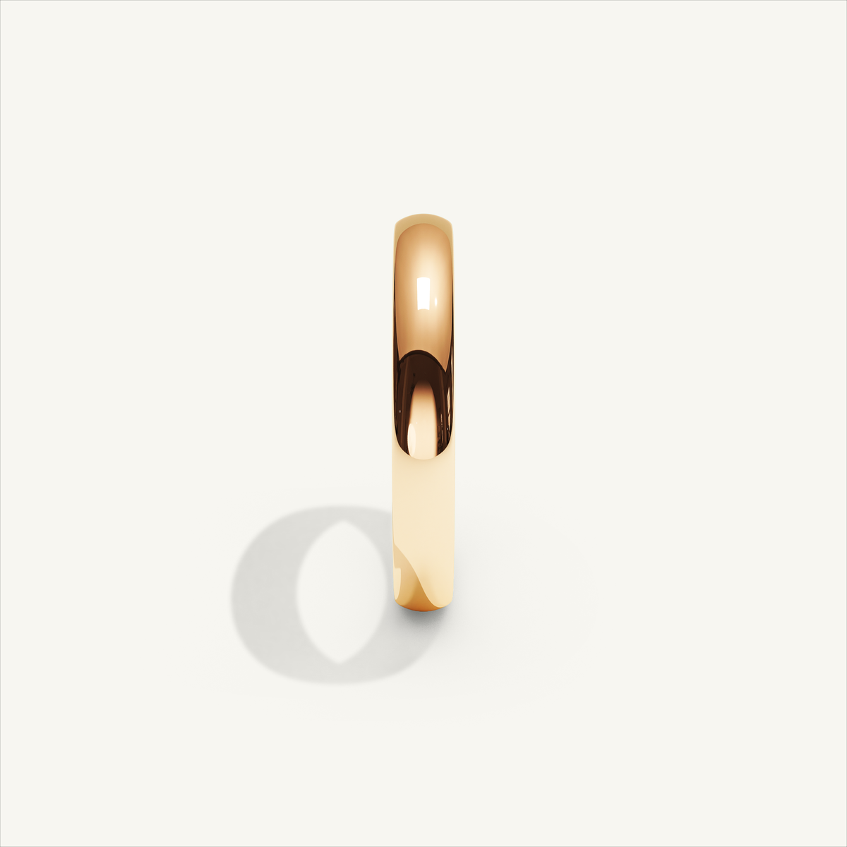 ARCADIA 3 mm — 18K rose gold plain wedding band, product view 3