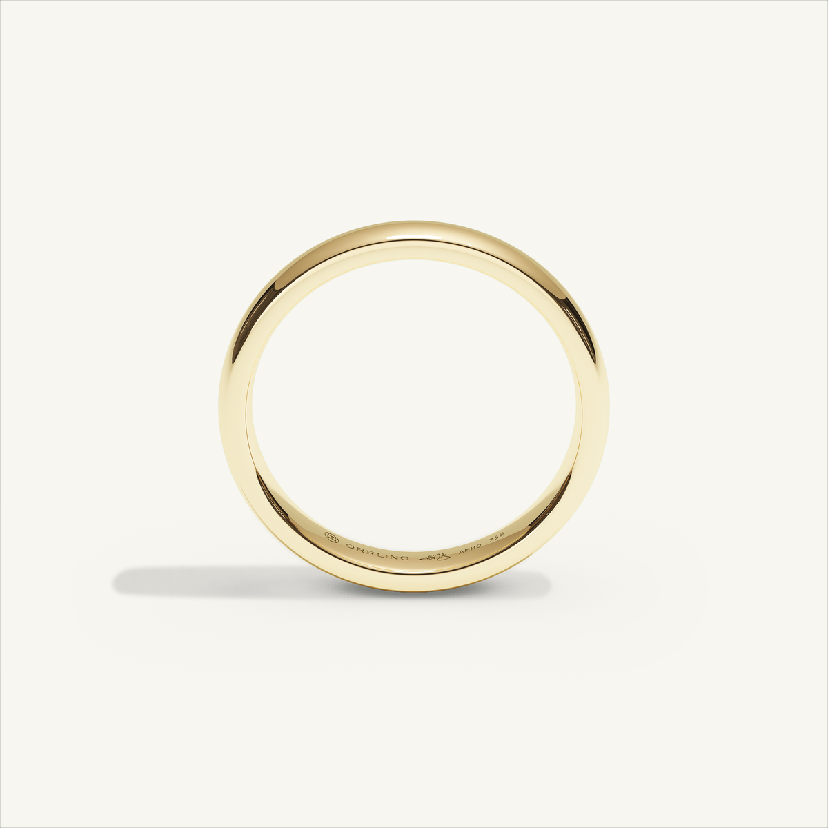 ARCADIA 3 mm — 18K yellow gold plain wedding band, product view 2