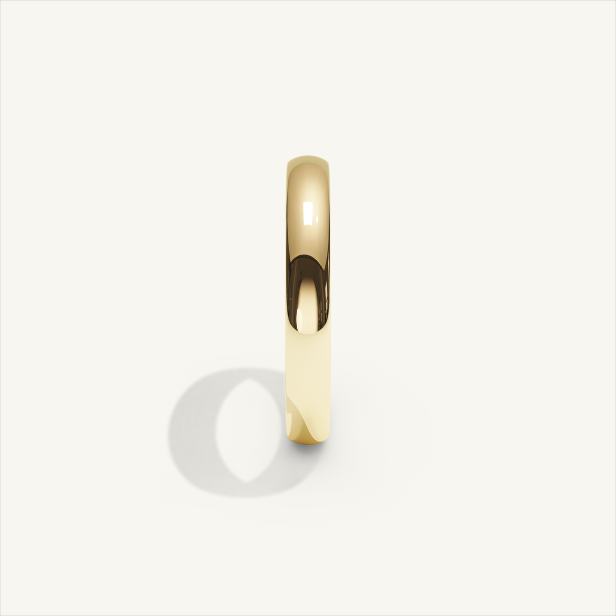 ARCADIA 3 mm — 18K yellow gold plain wedding band, product view 3