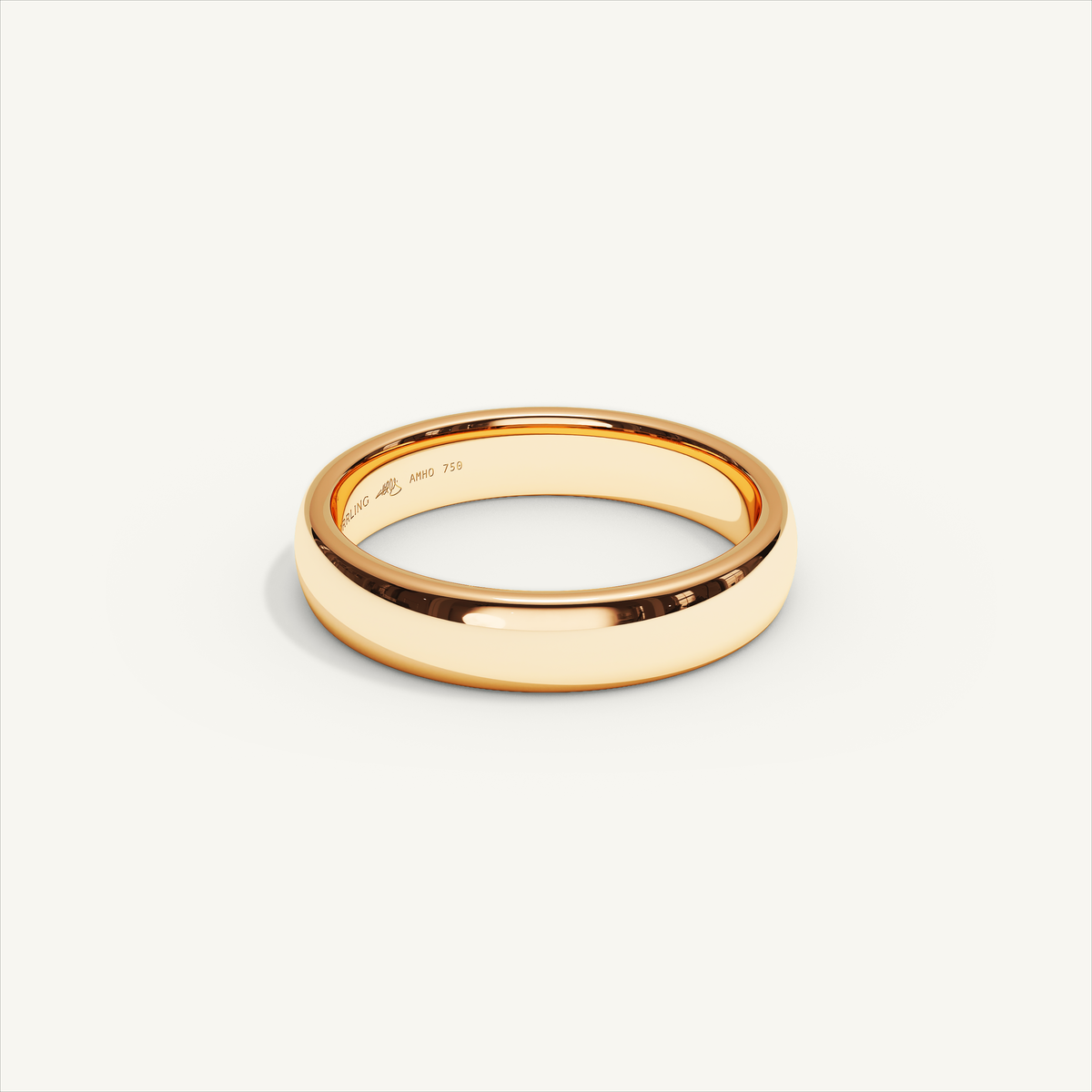 ARCADIA 4 mm — 18K rose gold plain wedding band, product view 1