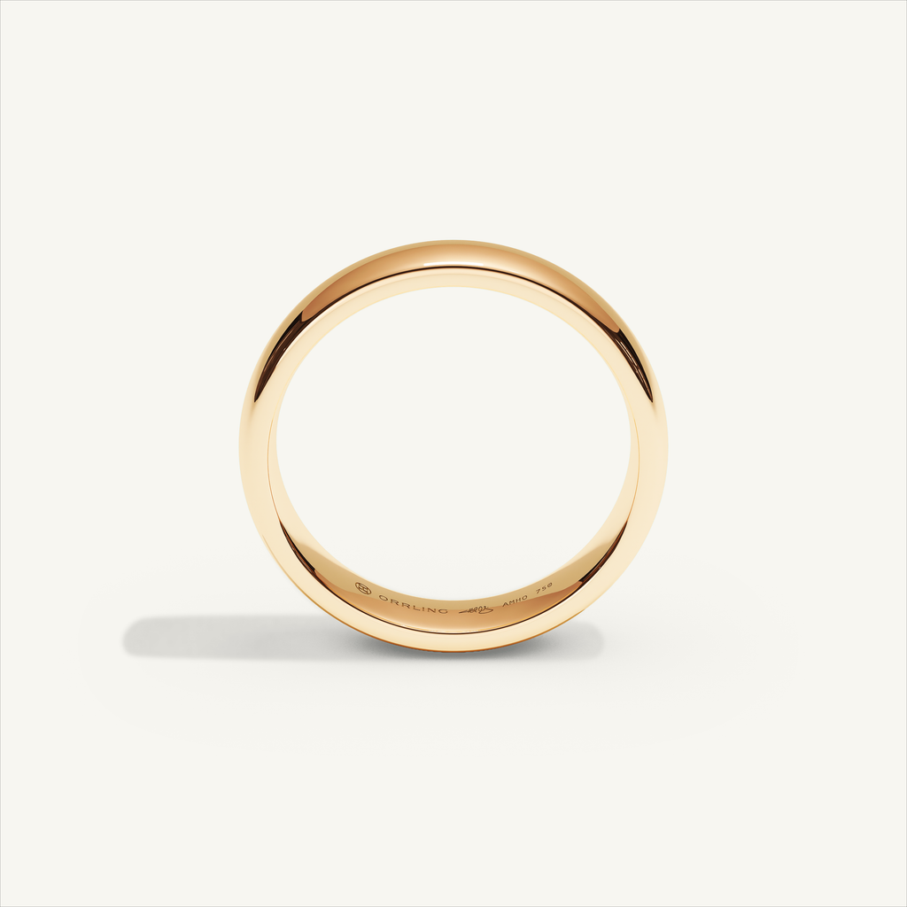ARCADIA 4 mm — 18K rose gold plain wedding band, product view 2