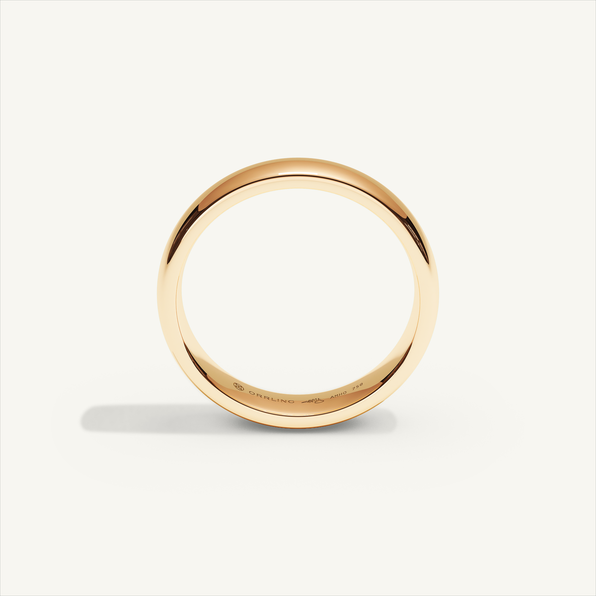 ARCADIA 4 mm — 18K rose gold plain wedding band, product view 2