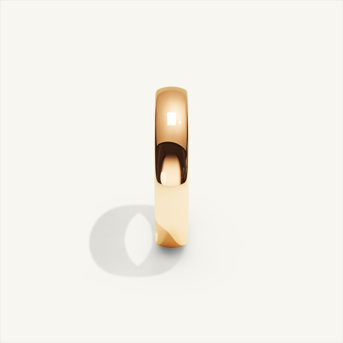 ARCADIA 4 mm — 18K rose gold plain wedding band, product view 3