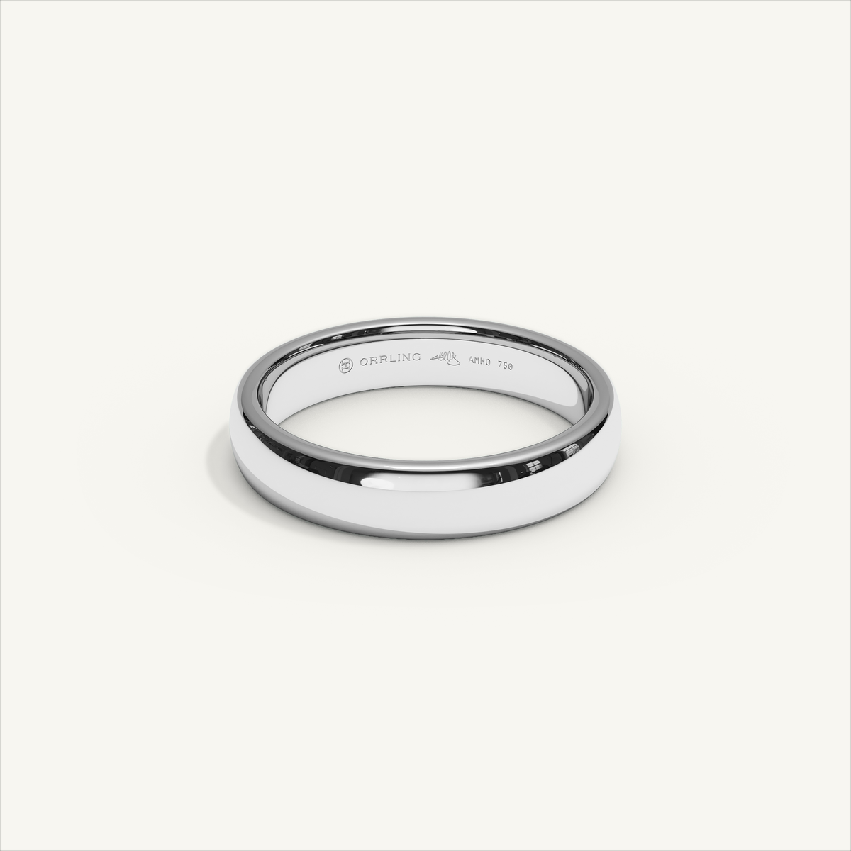 ARCADIA 4 mm — 18K white gold plain wedding band, product view 0