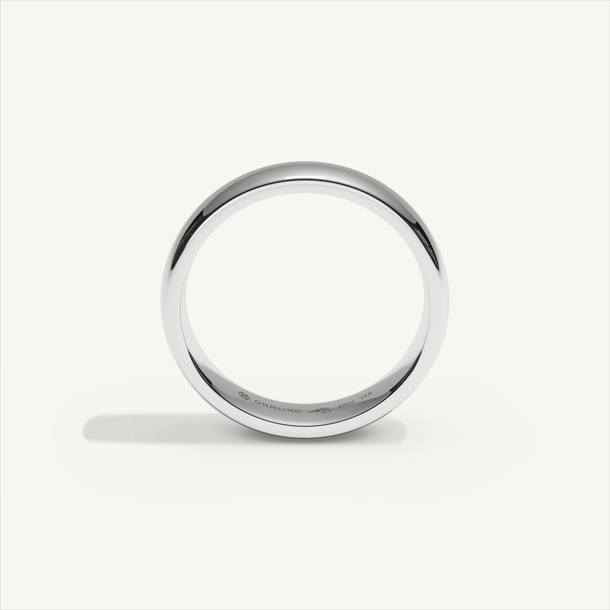 ARCADIA 4 mm — 18K white gold plain wedding band, product view 2